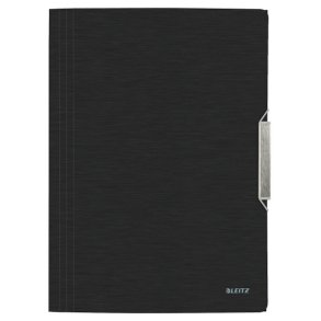 Leitz A4 3-klap mappe Style - elastikmappe - PP - Satin sort