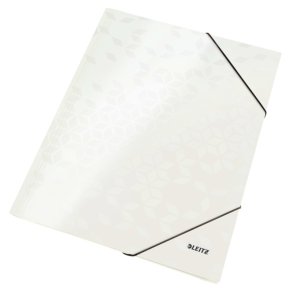 Leitz A4 3-klap mappe WOW - elastikmappe - 300g karton - hvid