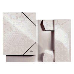 Leitz A4 3-klap mappe WOW - elastikmappe - 300g karton - hvid