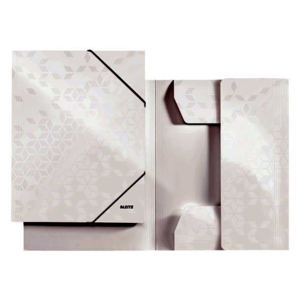 Leitz A4 3-klap mappe WOW - elastikmappe - 300g karton - hvid