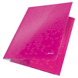 Leitz A4 3-klap mappe WOW - elastikmappe - 300g karton - pink