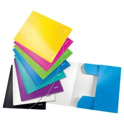 Leitz A4 3-klap mappe WOW - elastikmappe - 300g karton - isbl