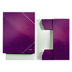 Leitz A4 3-klap mappe WOW - elastikmappe - 300g karton - lilla