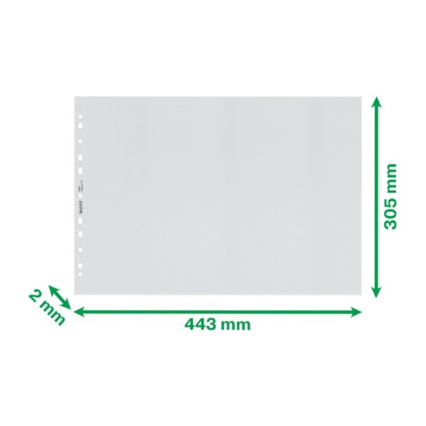 Leitz plastlommer A3 - 100my - 90% recycled - 25 stk. Liggende