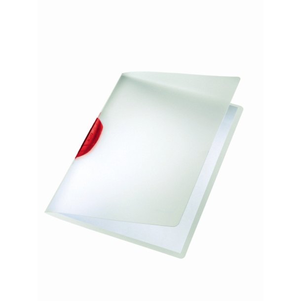 Leitz Klemmappe - ColorClip - PP - A4 - rd med transparent omslag