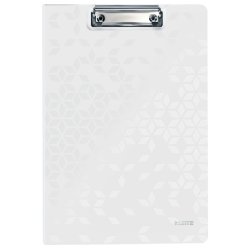Leitz A4 Clipboard med forside - WOW - Strk metalclip - 75 ark - hvid