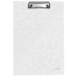 Leitz A4 Clipboard med forside - WOW - Strk metalclip - 75 ark - hvid