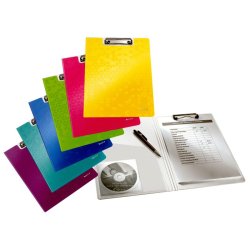 Leitz A4 Clipboard med forside - WOW - Strk metalclip - 75 ark - hvid