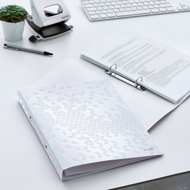 Leitz A4 Ringbind - WOW hvid - 25mm, 2 O-ring - rygbredde 32mm