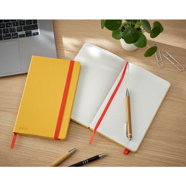 Leitz Notesbog - Cosy A5 - HC - M - kvadreret - 80 ark - 100g - gul