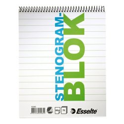 Esselte notesbog 16x20cm linieret - Linjeret sider uden huller - 75 arks Stenogram med Spiralblok