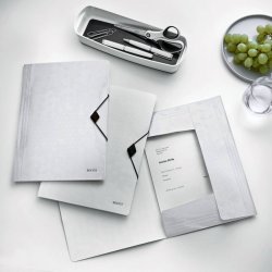 Leitz A4 3-klap mappe WOW - elastikmappe - PP - hvid
