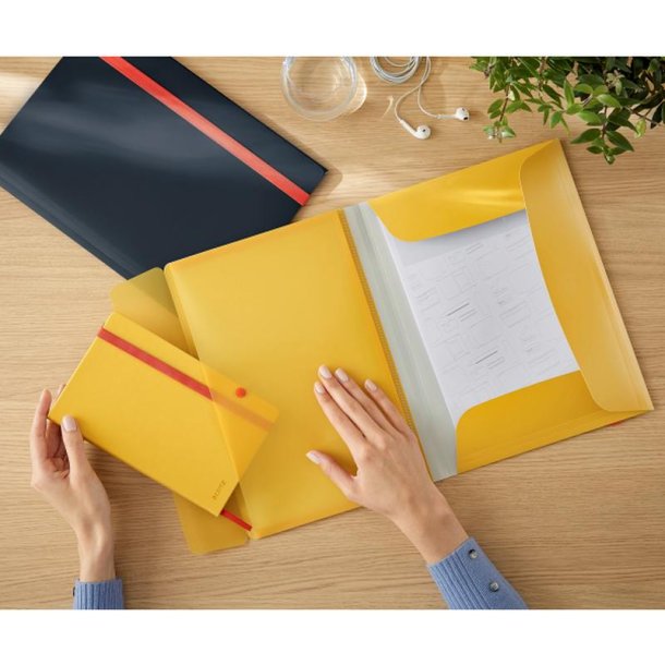 Leitz A4 3-klap mappe Cosy - elastikmappe - PP - varm gul