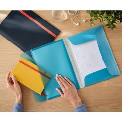 Leitz A4 3-klap mappe Cosy - elastikmappe - PP - Rolig Bl