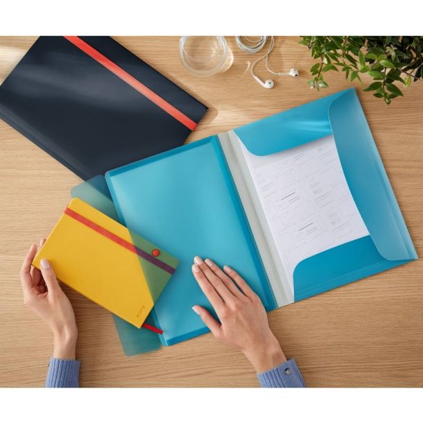 Leitz A4 3-klap mappe Cosy - elastikmappe - PP - Rolig Bl