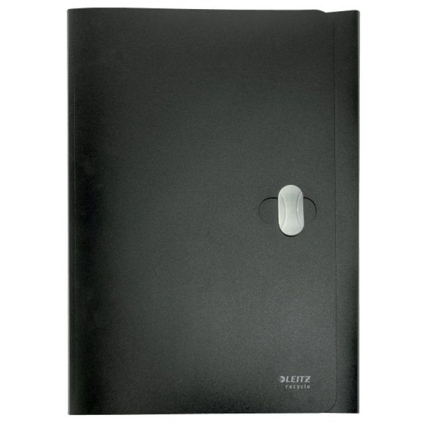 Leitz A4 3-klap mappe - plastls - 80% recycled plast - sort