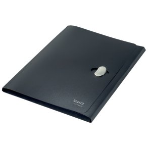 Leitz A4 3-klap mappe - plastl�s - 80% recycled plast - sort