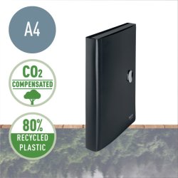 Leitz A4 projektmappe i sort - mappe af 80% recycled plast