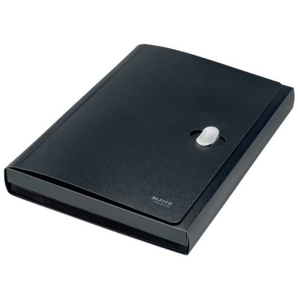 Leitz A4 projektmappe i sort - mappe af 80% recycled plast