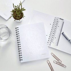 Leitz Notesblok - A5 linieret - 80 linjeret sider med huller - 80 arks blok med spiralryg