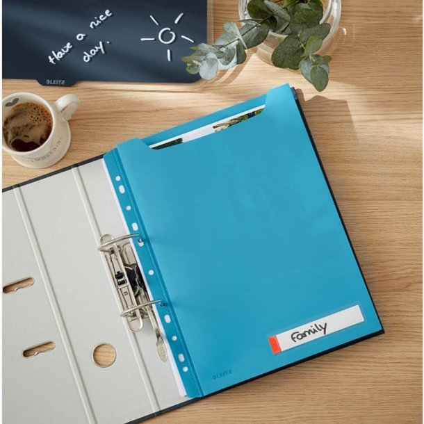 Leitz A4 Kataloglommer - 200my rolig bl PP - 3 stk. sikkerhedslommer