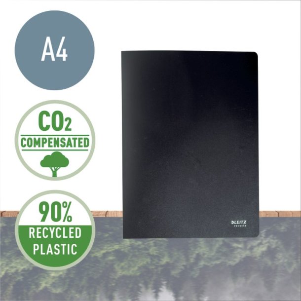 Leitz sort Prsentationsmappe A4 med 20 lommer - 90% recycled
