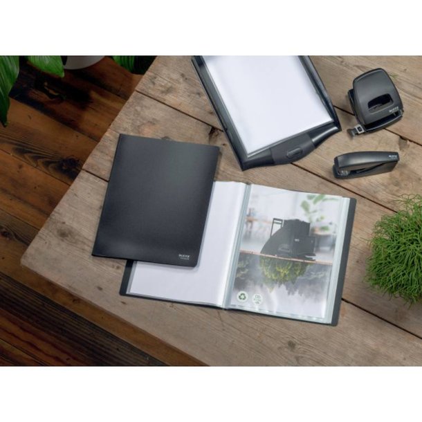Leitz sort Prsentationsmappe A4 med 20 lommer - 90% recycled