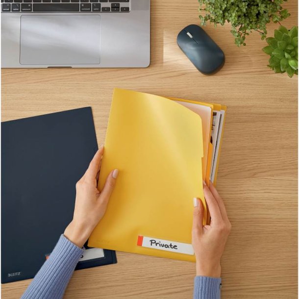 Leitz Omslag - med fane - Cosy - pp - A4 - gul - 3 stk.