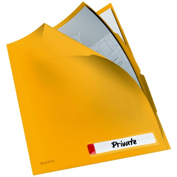 Leitz Omslag - med fane - Cosy - pp - A4 - gul - 3 stk.