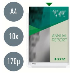 Leitz A4 Kataloglommer - 170my Bld klar PVC - 10 stk.
