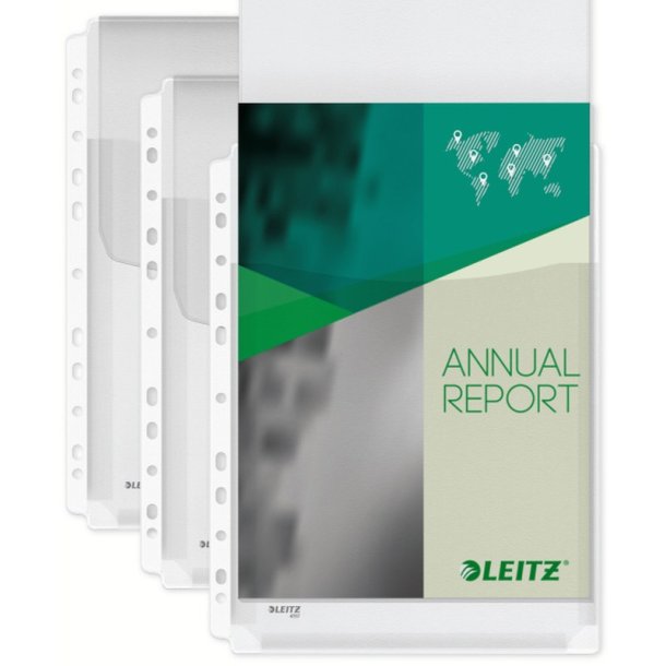 Leitz A4 Kataloglommer - 170my Bld klar PVC - 5 stk. - Med Klap