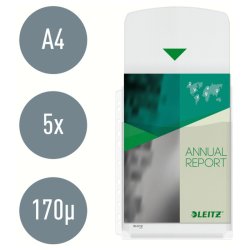 Leitz A4 Kataloglommer - 170my Bld klar PVC - 5 stk. - Med Klap