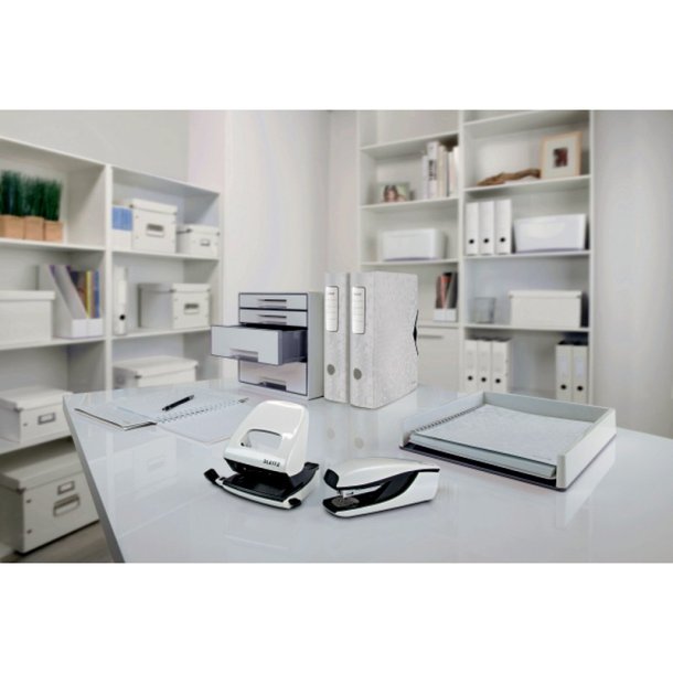 Leitz Hulapparat - 5008 - 2 huller - WOW - op til 30 ark - hvid