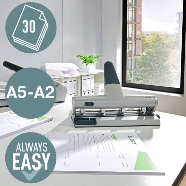 Leitz Hulapparat - 5114 - WOW - 4-6 huller - 30 ark - slv