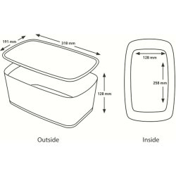 Leitz Opbevaringsboks - MyBox - L - hvid/gr