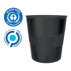 Leitz Papirkurv - recycled - 15 - liter - sort