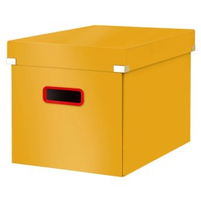 Leitz opbevaringsboks med lg - Click & Store Cosy - Premium karton - S - 320x310x360mm - varm gul
