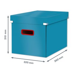 Leitz opbevaringsboks med lg - Click &amp; Store Cosy - Premium karton - S - 320x310x360mm - rolig bl