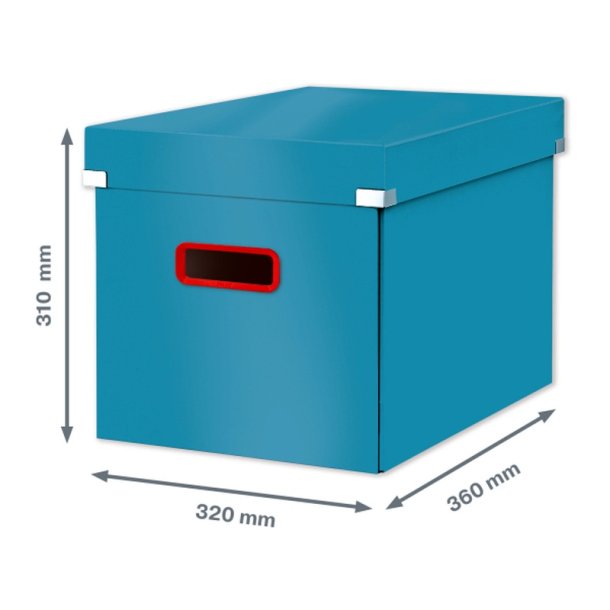 Leitz opbevaringsboks med lg - Click &amp; Store Cosy - Premium karton - S - 320x310x360mm - rolig bl