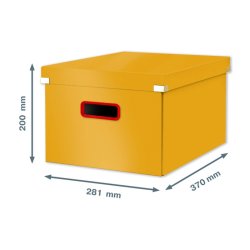 Leitz opbevaringsboks med lg - Click &amp; Store Cosy - Premium karton - M - 281x200x370mm - varm gul