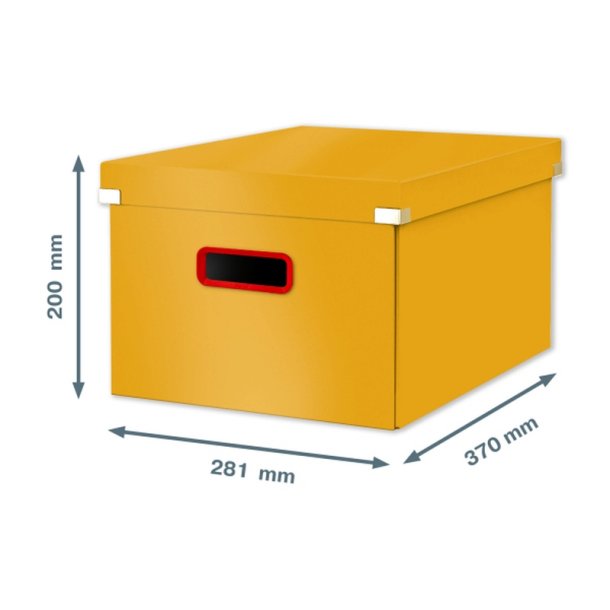 Leitz opbevaringsboks med lg - Click &amp; Store Cosy - Premium karton - M - 281x200x370mm - varm gul