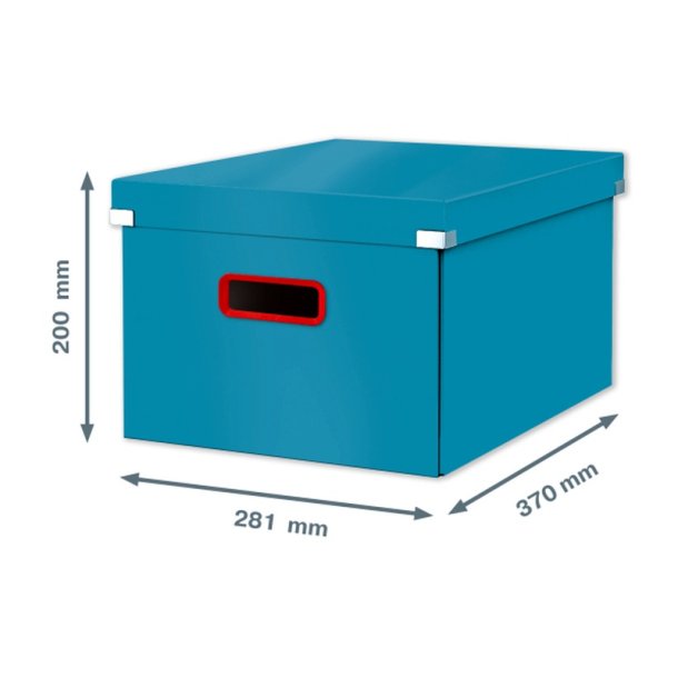 Leitz opbevaringsboks med lg - Click &amp; Store Cosy - Premium karton - M - 281x200x370mm - rolig bl
