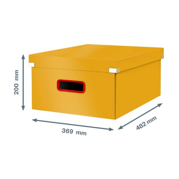 Leitz opbevaringsboks med lg - Click &amp; Store Cosy - Premium karton - S - 369x200x482mm - varm gul