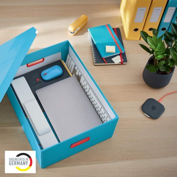 Leitz opbevaringsboks med lg - Click &amp; Store Cosy - Premium karton - S - 369x200x482mm - Rolig bl