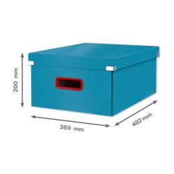 Leitz opbevaringsboks med lg - Click &amp; Store Cosy - Premium karton - S - 369x200x482mm - Rolig bl