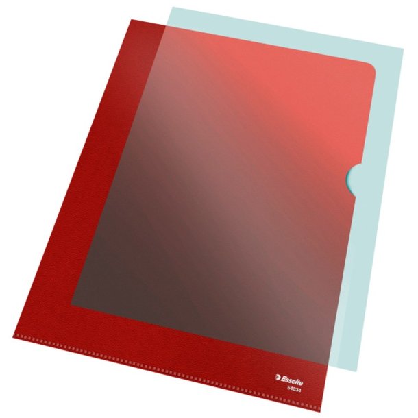 Esselte A4 Omslag - 105my - PP - prget - rd - 100 stk.
