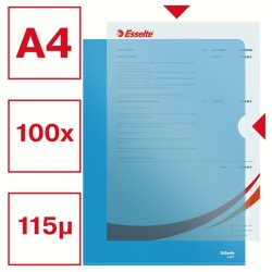 Esselte A4 Omslag - 105my - PP - prget - bl - 100 stk.