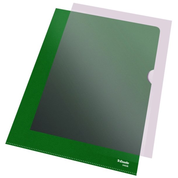 Esselte A4 Omslag - 105my - PP - prget - grn - 100 stk.