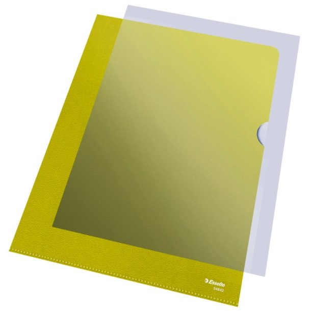 Esselte A4 Omslag - 105my - PP - prget - gul - 100 stk.