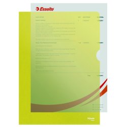 Esselte A4 Omslag - 105my - PP - prget - gul - 100 stk.